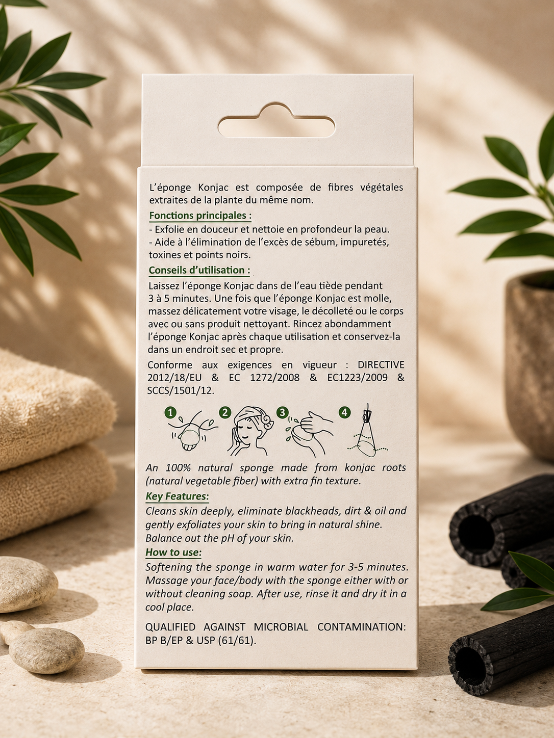 Éponge Konjac à l'Aloe vera