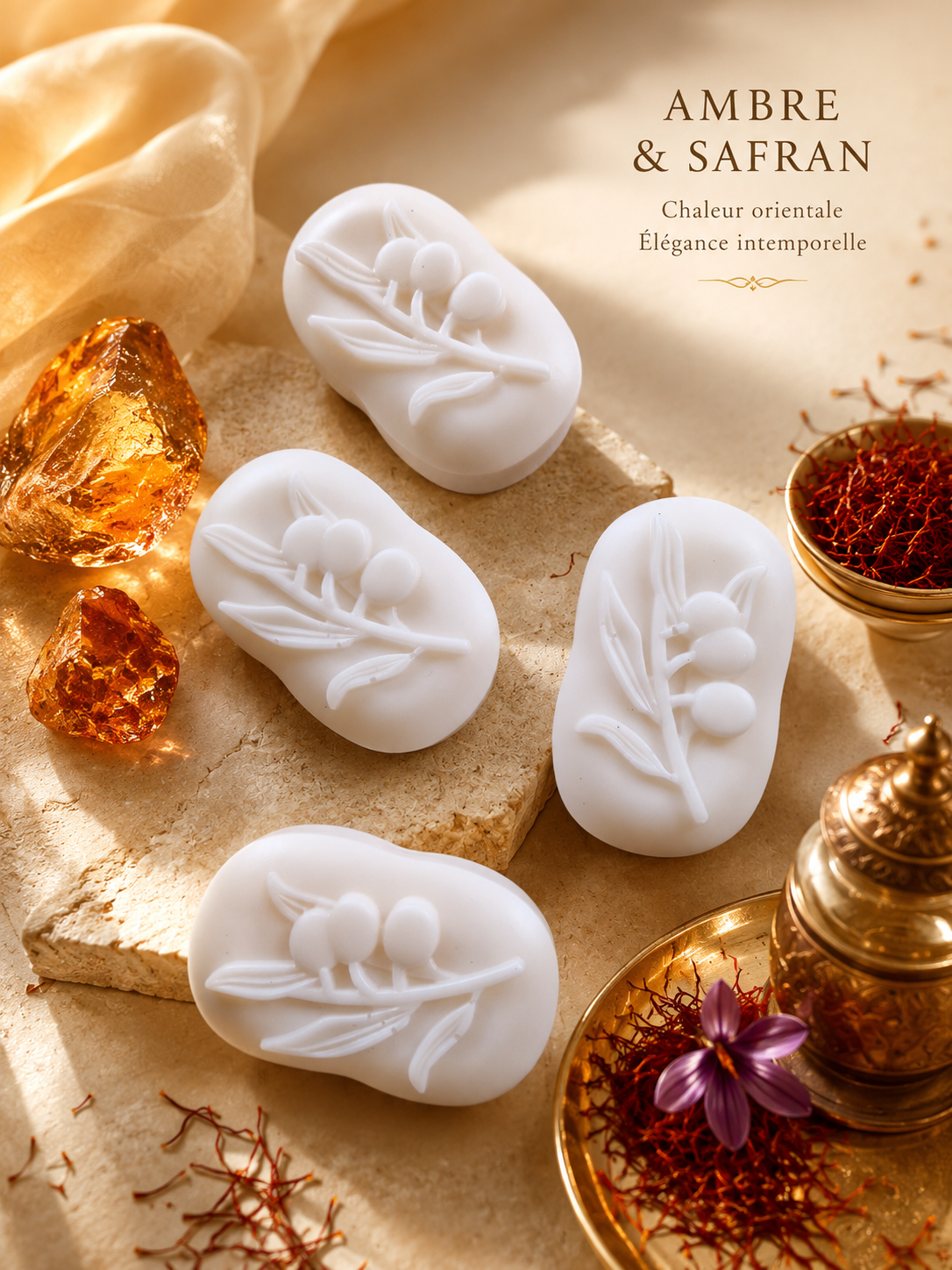 Savon au beurre de karité parfum Ambre & Safran